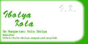 ibolya kola business card